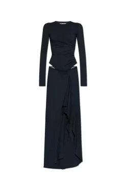 The Attico BLACK Draped dress