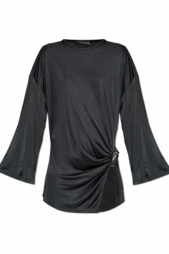 The Attico BLACK Draped dress