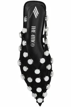 The Attico BLACK ‘Grid’ openwork ballet flats