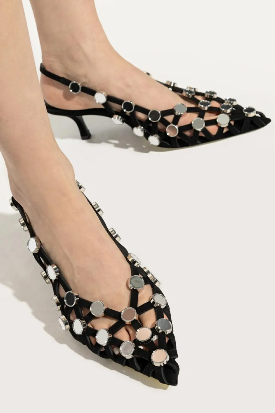 The Attico BLACK Heeled shoes Grid