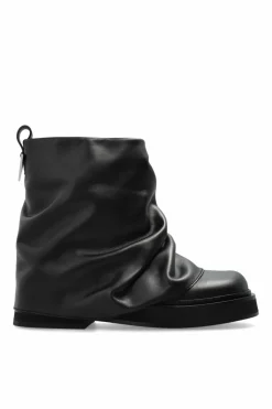 The Attico BLACK Leather ankle boots Mini Robin