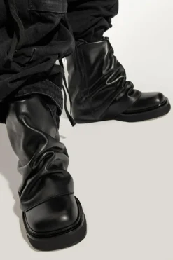The Attico BLACK Leather ankle boots Mini Robin