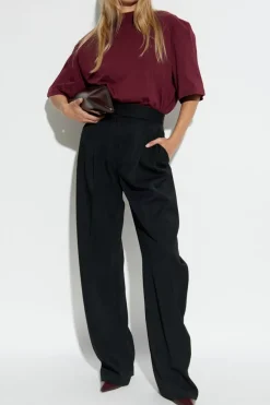 The Attico BLACK Wool trousers with pleats