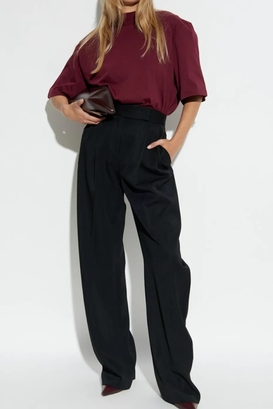 The Attico BLACK Wool trousers with pleats