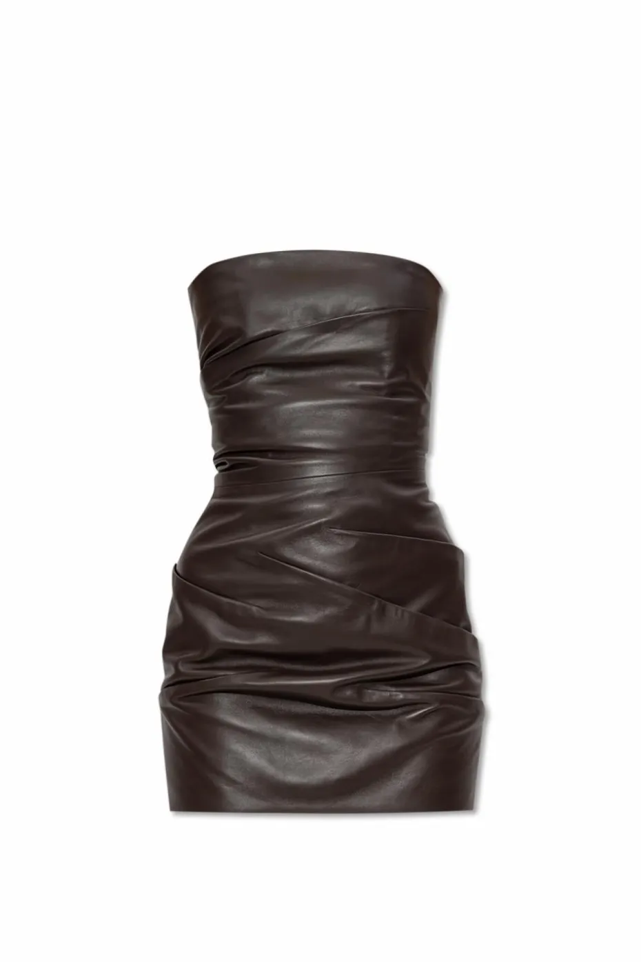 The Attico BROWN Leather dress