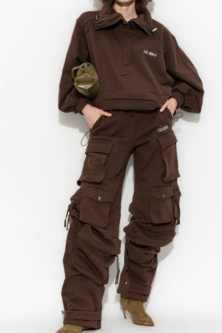 The Attico BROWN Sweatshirt with logo