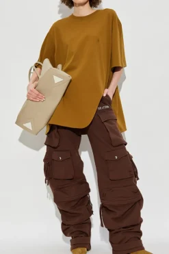 The Attico BROWN T-shirt with logo