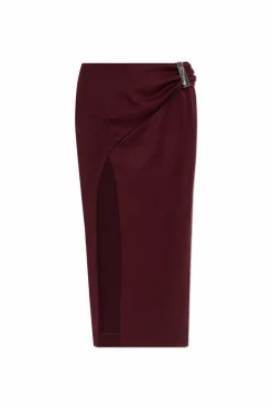 The Attico BURGUNDY Draped skirt with slit