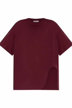 The Attico BURGUNDY T-shirt with logo