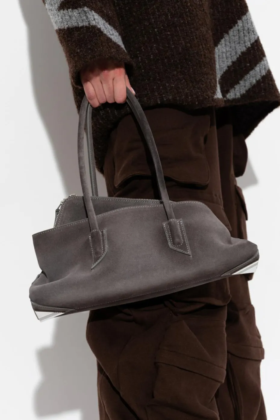 The Attico GREY Handbag `La Passeggiata Small`
