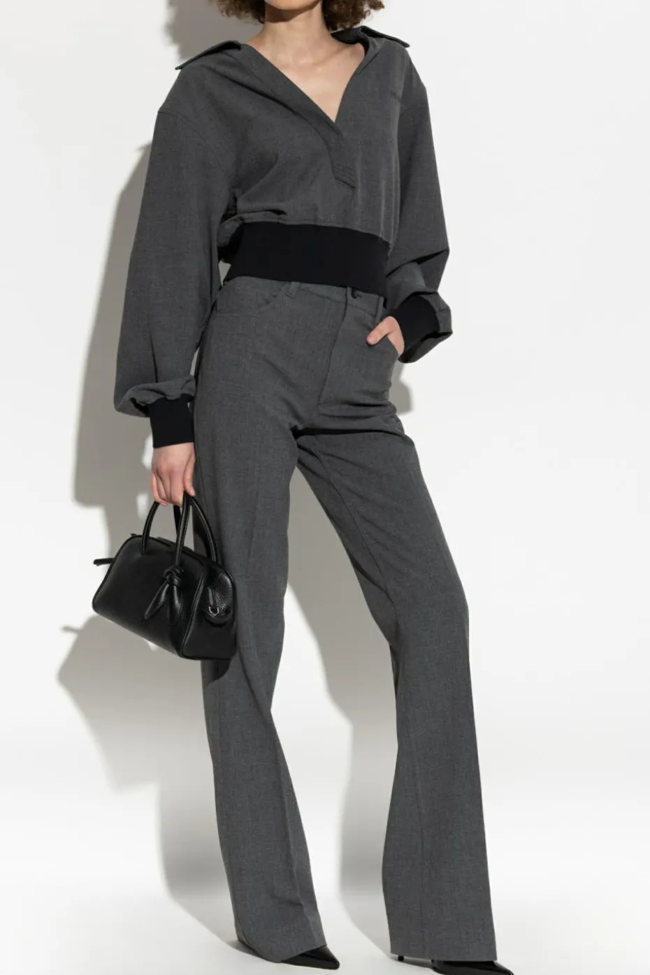 The Attico GREY Sweatshirt with collar