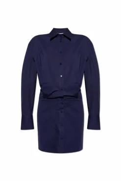 The Attico NAVY BLUE Draped Dress