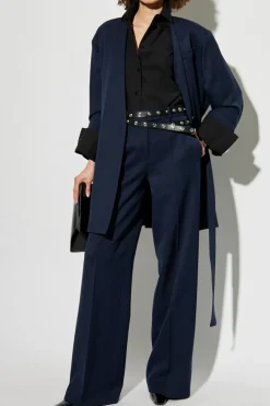 The Attico NAVY BLUE Wool Pants
