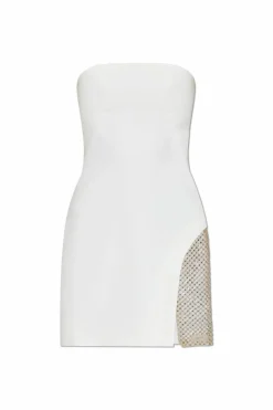 The Attico WHITE Short strapless dress