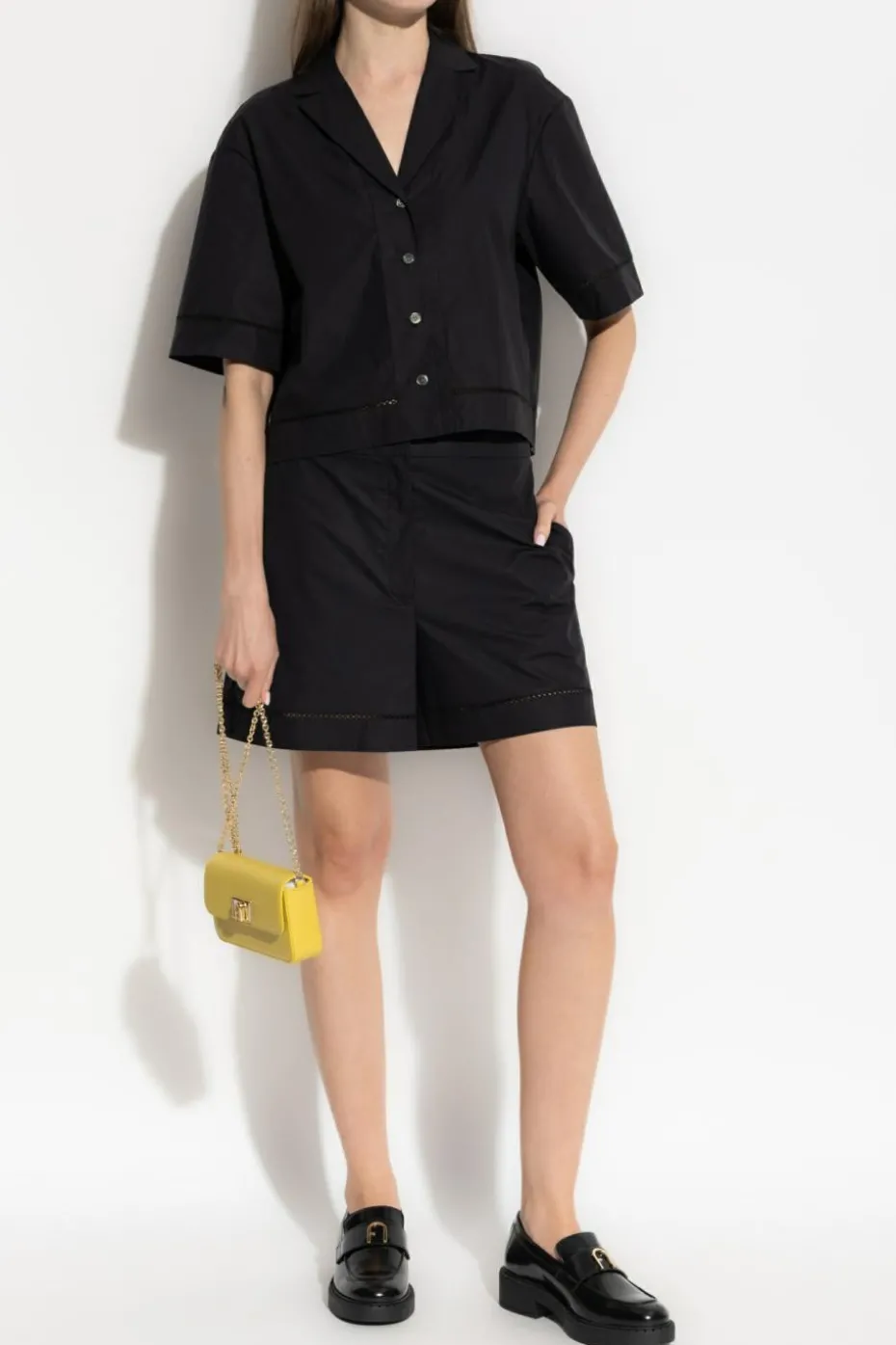 Theory BLACK High-waisted shorts