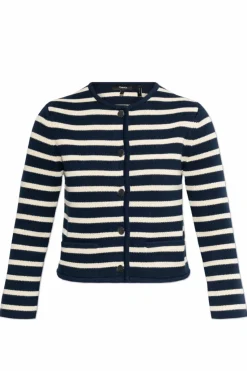 Theory NAVY BLUE Cardigan with stripe pattern