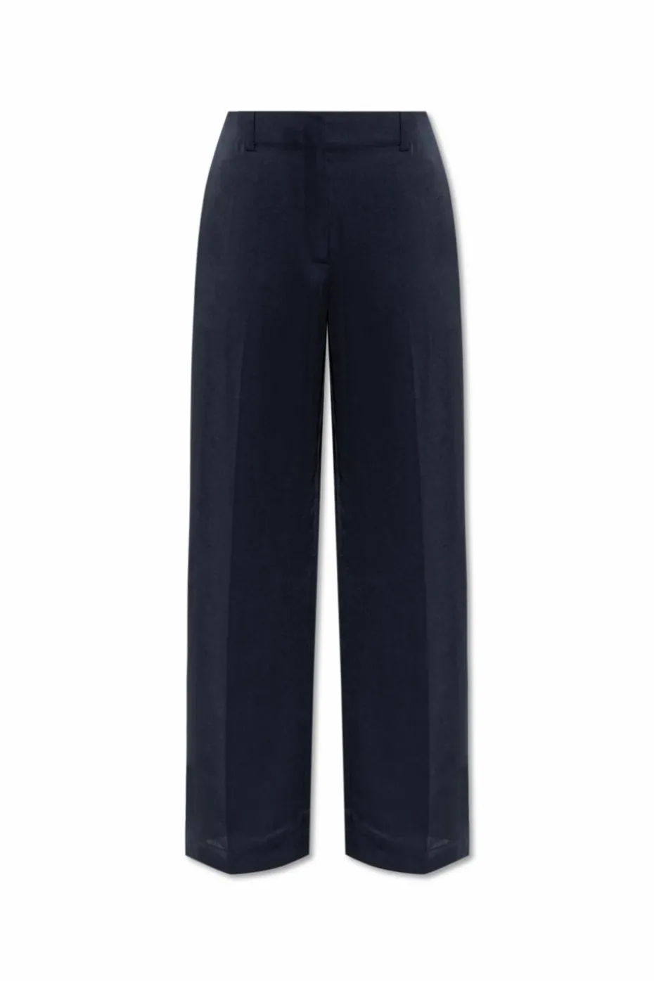 Theory NAVY BLUE Satin-finish trousers