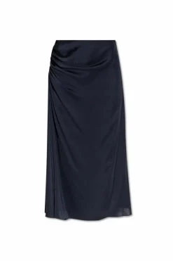 Theory NAVY BLUE Skirt with satin finish