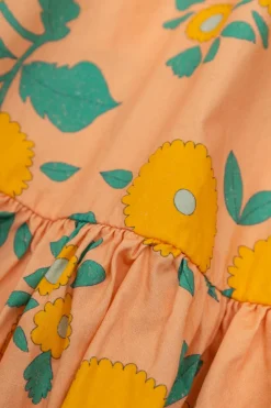 Tinycottons ORANGE Dress with floral pattern
