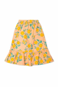 Tinycottons ORANGE Skirt with floral pattern