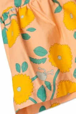 Tinycottons ORANGE Skirt with floral pattern