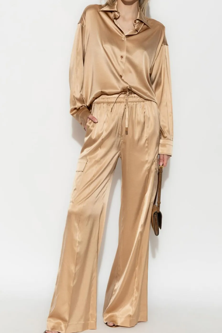 Tom Ford beige Silk cargo pants