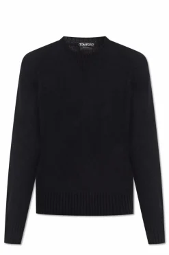 Tom Ford BLACK Cashmere sweater with embroidered logo