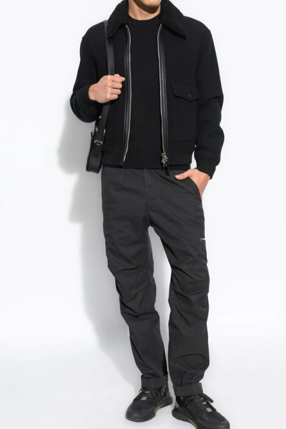 Tom Ford BLACK Cashmere sweater with embroidered logo