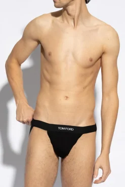 Tom Ford BLACK Jockstrap with logo