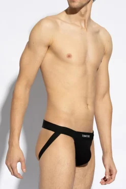 Tom Ford BLACK Jockstrap with logo