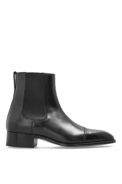 Tom Ford BLACK Leather Chelsea boots
