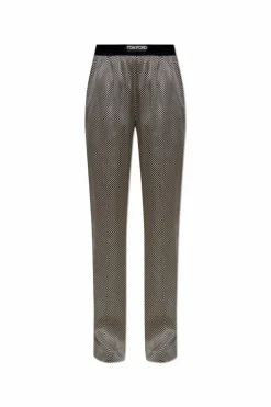 Tom Ford BLACK Silk pants with polka dot pattern