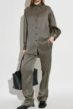Tom Ford BLACK Silk pants with polka dot pattern