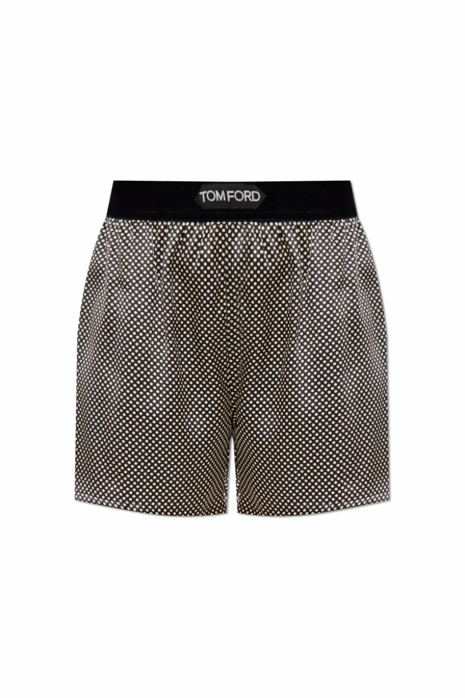 Tom Ford BLACK Silk shorts with polka dot pattern