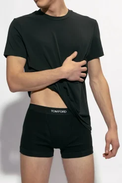 Tom Ford BLACK T-shirt with logo