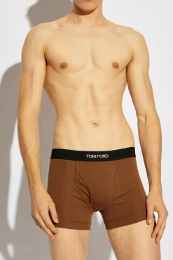 Tom Ford BROWN Boxer shorts with logo