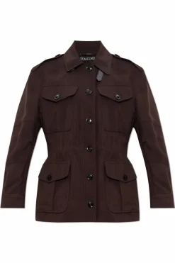 Tom Ford BROWN Jacket with epaulettes