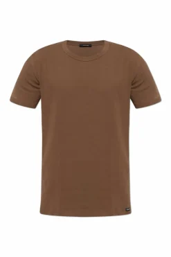 Tom Ford BROWN Underwear T-shirt with logo patch