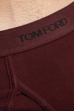 Tom Ford BURGUNDY Briefs with logo