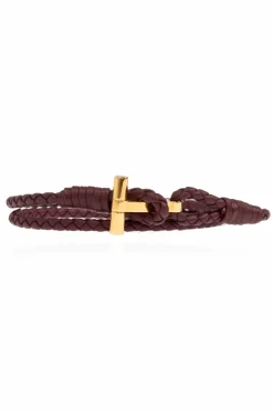 Tom Ford BURGUNDY Leather bracelet