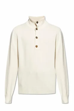 Tom Ford cream Sweater with buttoned neckline