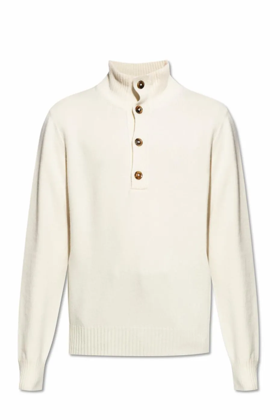 Tom Ford cream Sweater with buttoned neckline