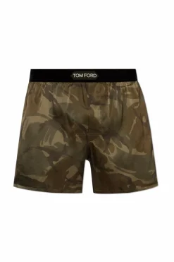 Tom Ford GREEN Satin boxers with logo