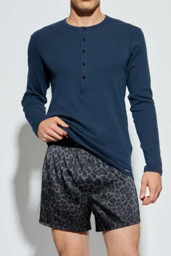 Tom Ford NAVY BLUE Long-sleeve underwear T-shirt
