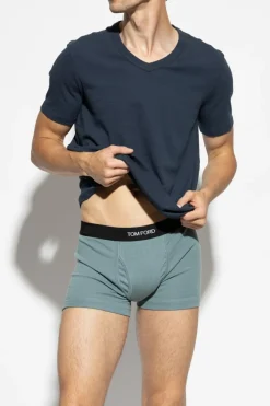Tom Ford NAVY BLUE V-neck T-shirt