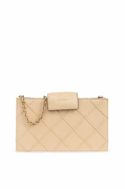 Tory Burch beige 'Fleming Mini' chain wallet
