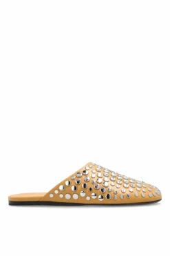 Tory Burch beige Leather slides with studs