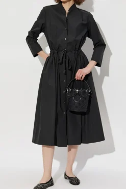 Tory Burch BLACK Cotton dress with a loose fit