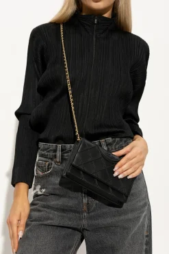 Tory Burch BLACK ‘Fleming’ strapped wallet