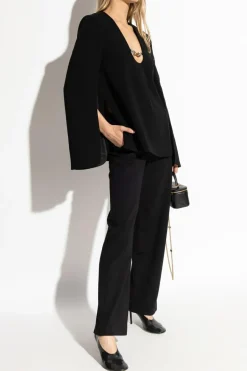 Tory Burch BLACK Long sleeve top with slit